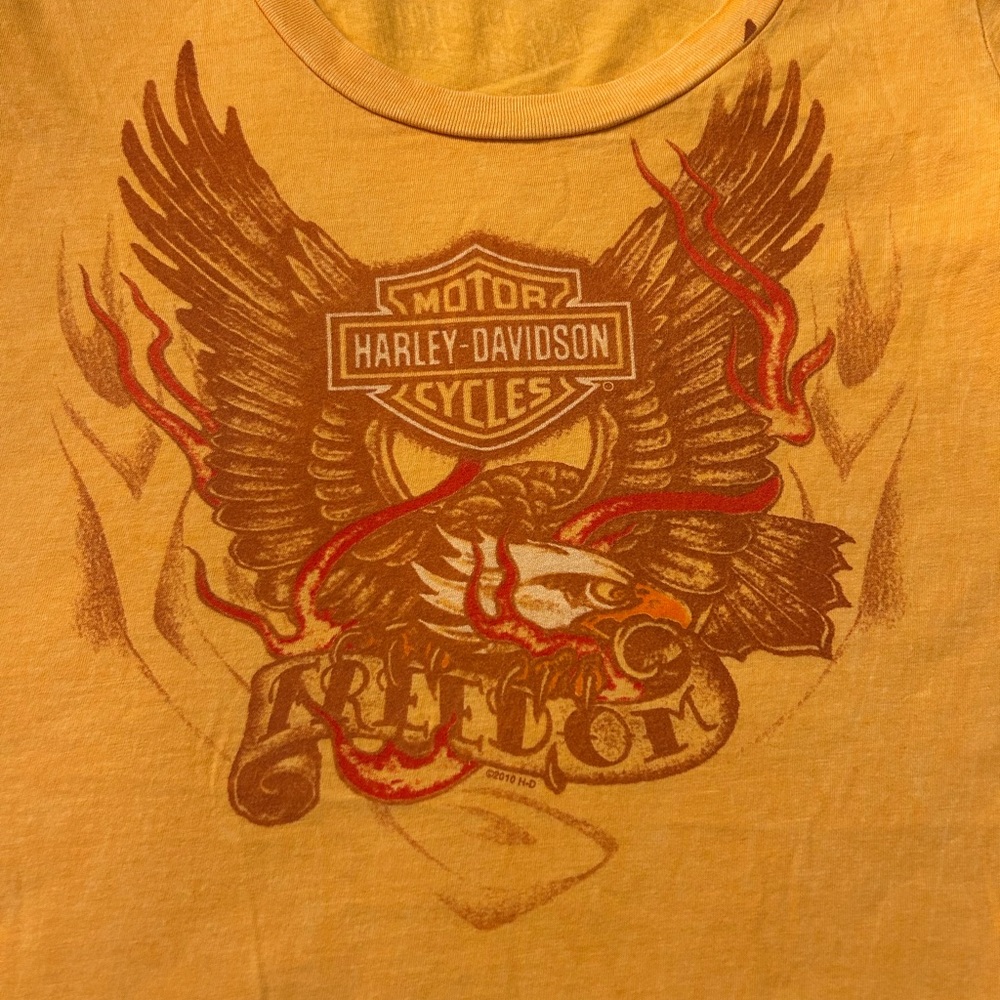 Harley-Davidson Women's Orange Graphic Tee - Picture 3 of 8